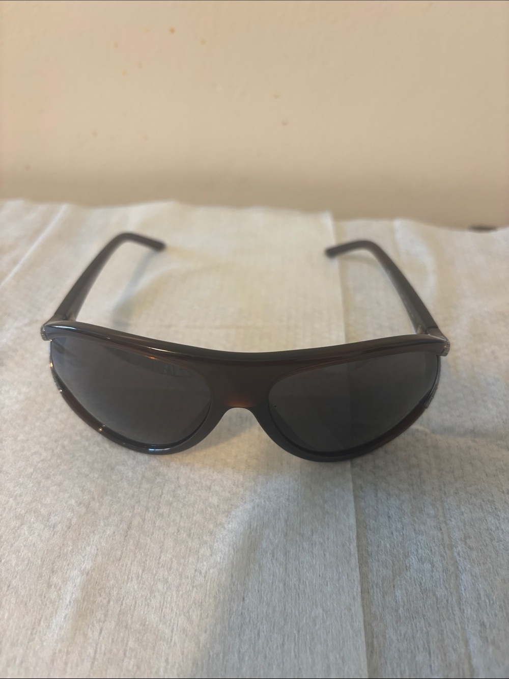 Valentino Brown Frame Sunglasses with Dark Gray Lenses